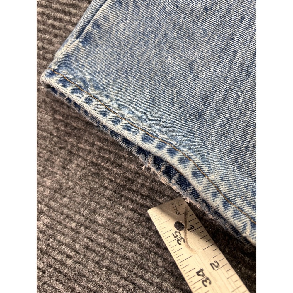 Vintage Carhartt Relaxed Fit Jeans Mens 32x34 Distressed Hem USA Workwear - Picture 13 of 16